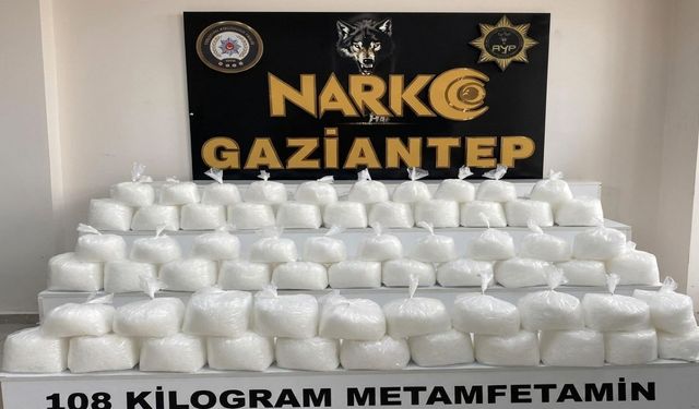 Gaziantep’te Narkotik Baskını! 108 Kilo Metamfetamin Ele Geçirildi