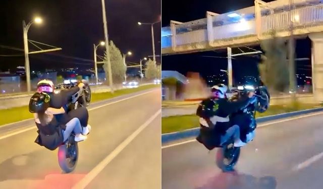 Malatya Çevreyolunda Tehlikeli Anlar! Tek Teker Üzerinde İlerledi