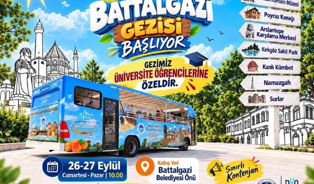 Malatya'da Üniversitelilere Tarih ve Kültür Turu: Üstü Açık Otobüsle Gezecekler