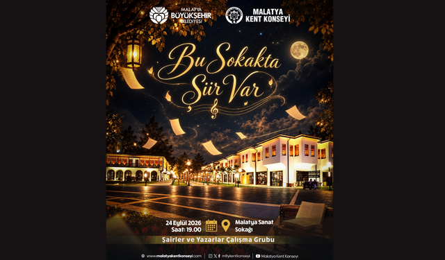 Malatya’da Şiir Severler İçin Özel Akşam: Sanat Sokağı’nda Buluşacaklar