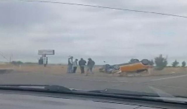 Diyarbakır’da Taksi Takla Attı! Kazada 1 Kişi Yaralandı