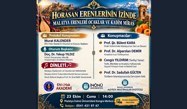 Malatya’da Horasan Erenleri Buluşması! Tarih ve Kadim Miras Konuşulacak