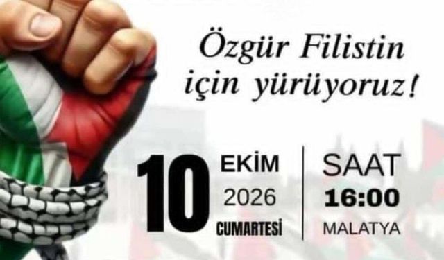 Malatya’da Bugün Büyük Filistin Yürüyüşü Var! İşte Başlangıç Noktası