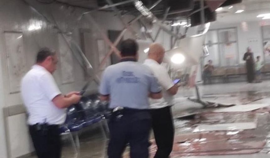 Malatya’da aşırı yağış, hastanenin tavanı çöktü