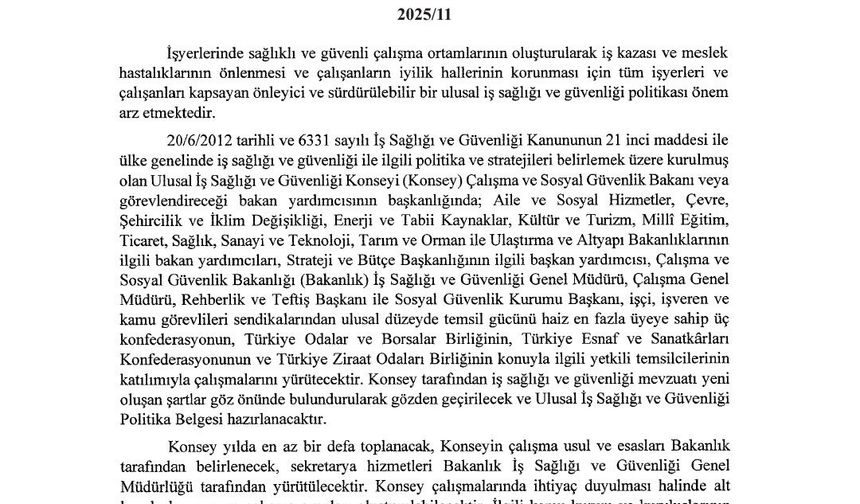 İSG Konseyi toplanıyor
