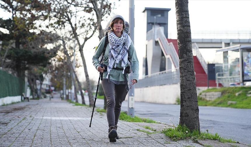 İngiliz aktivist, Filistinlilere yardım toplamak için 6,5 aydır yürüyor