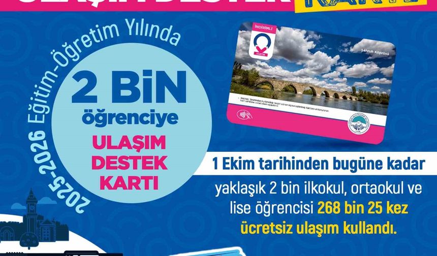 Kayseri'de ulaşım desteğinden 2 bin öğrenci faydalanıyor