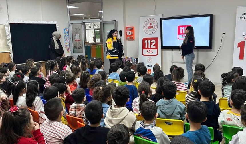 Adıyaman'da minik öğrencilere acil çağrı farkındalık eğitimi