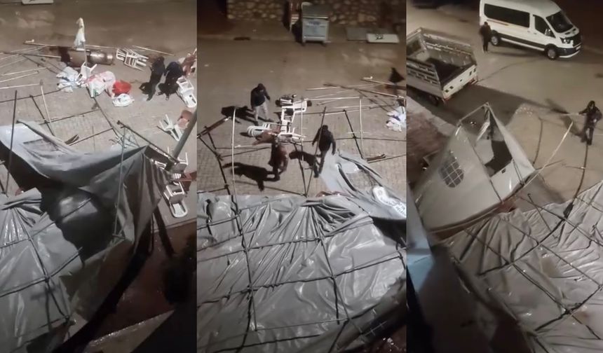 Doğanşehir’de Fırtına Taziye Çadırını Uçurdu