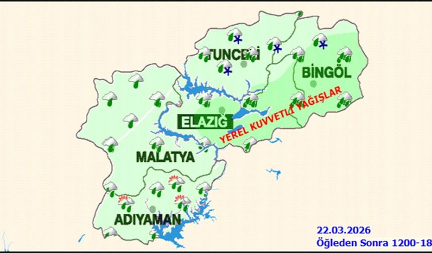 Meteoroloji'den Malatya'ya Pazar Uyarısı