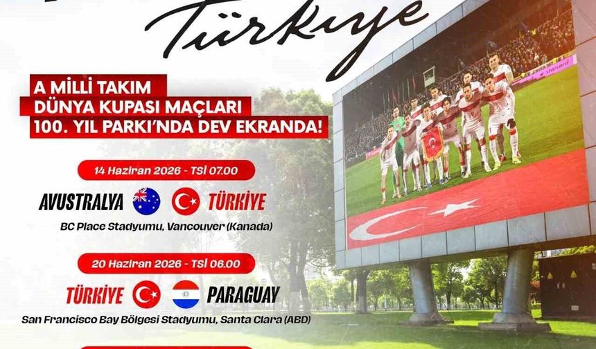 Malatya'da Dünya Kupası Heyecanı: Milli Maçlar Dev Ekranla 100. Yıl Parkı'nda!