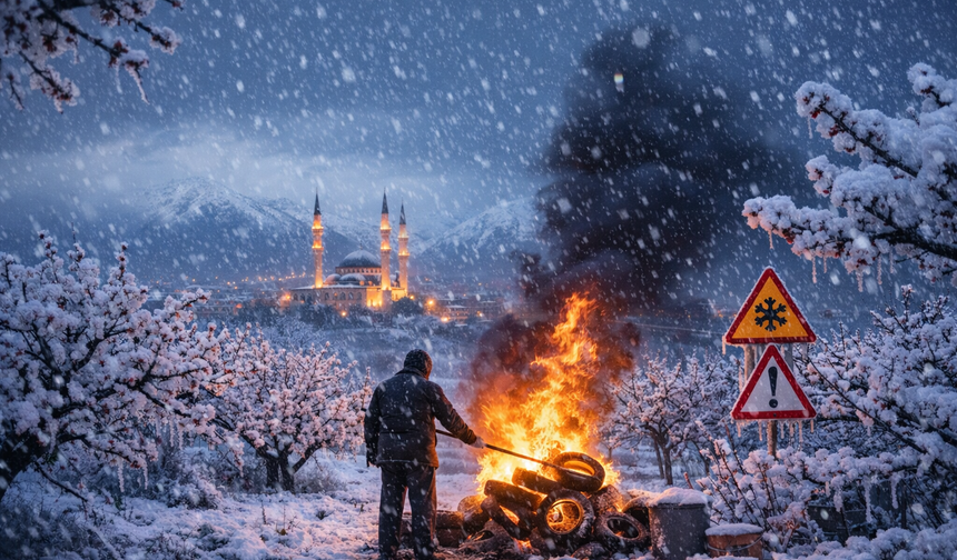Malatya’ya kış geri döndü! Zirai don alarmı verildi