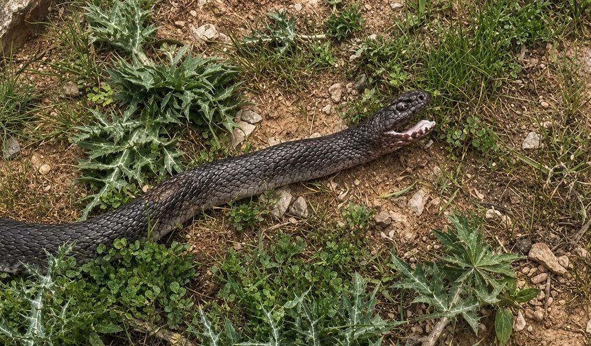 Malatya'da Yılan Paniği! Çiftçiler O Anları Kaydetti