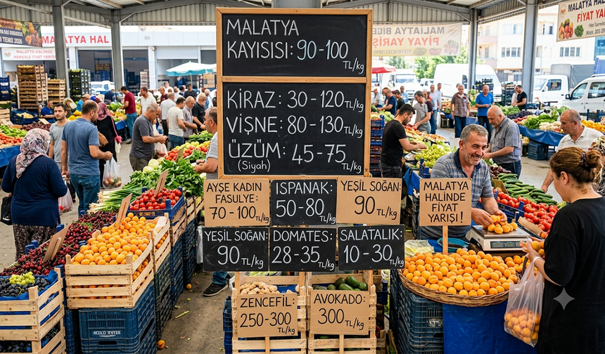 Malatya Halinde Fiyat Yarışı! Kayısı, Kiraz ve Sebzelerde Son Durum