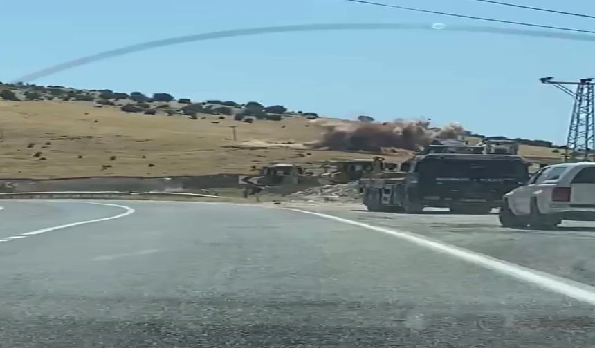 Adıyaman’da Alev Alarmı! Yol Çalışmasındaki Patlatma Sonrası Yangın Çıktı