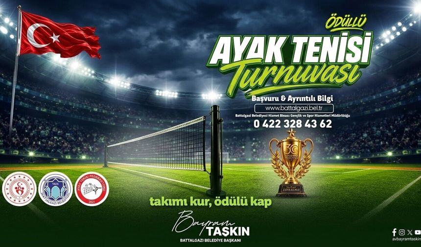 Battalgazi’de Ayak Tenisi Heyecanı Başlıyor! Zafer Kupası İçin Geri Sayım