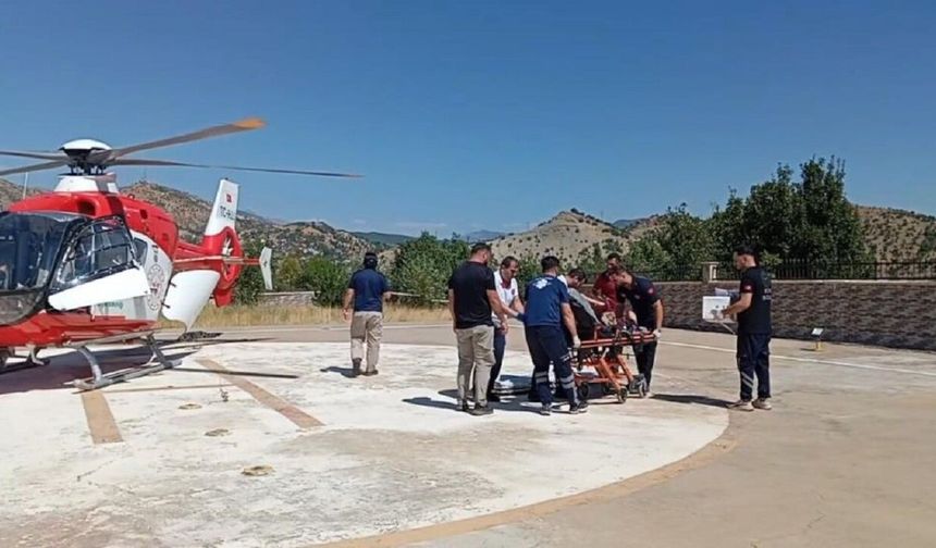 Tunceli’den Malatya’ya Acil Sevk! Yaralı Kadın Helikopter Ambulansla Hastaneye Getirildi