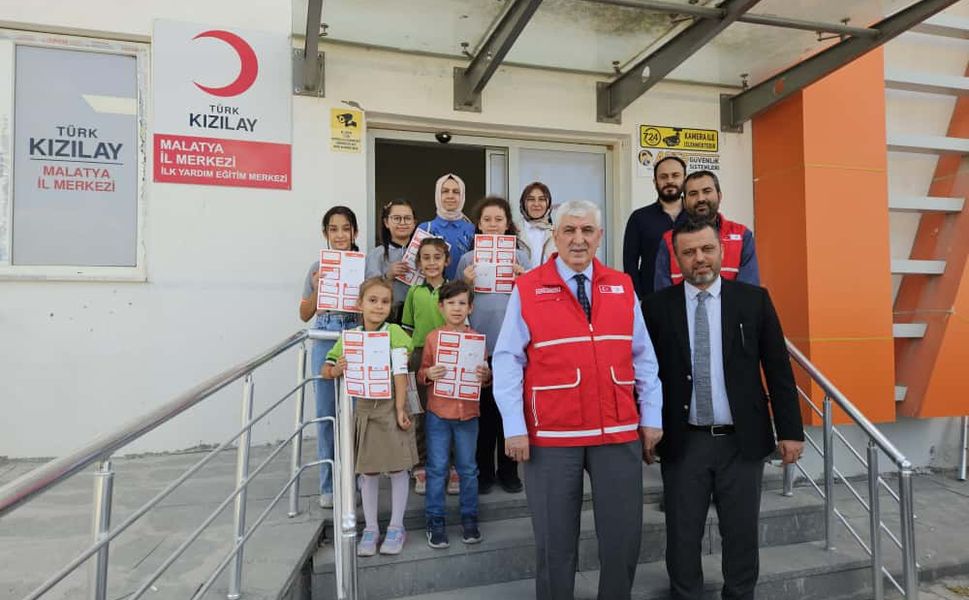 Malatya’da 7 çocuktan Gazze’ye büyük destek