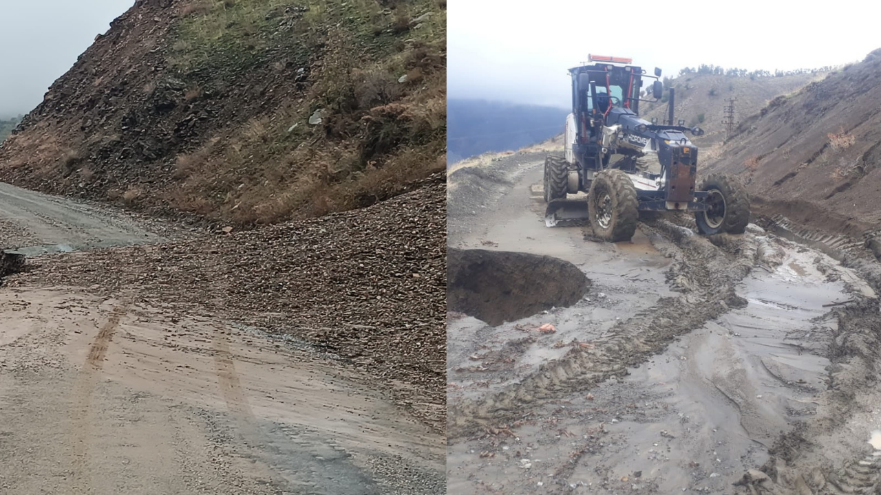 Malatya’da Sağanak Sonrası Yollar Etkilendi! Ekipler Gece Gündüz Sahada